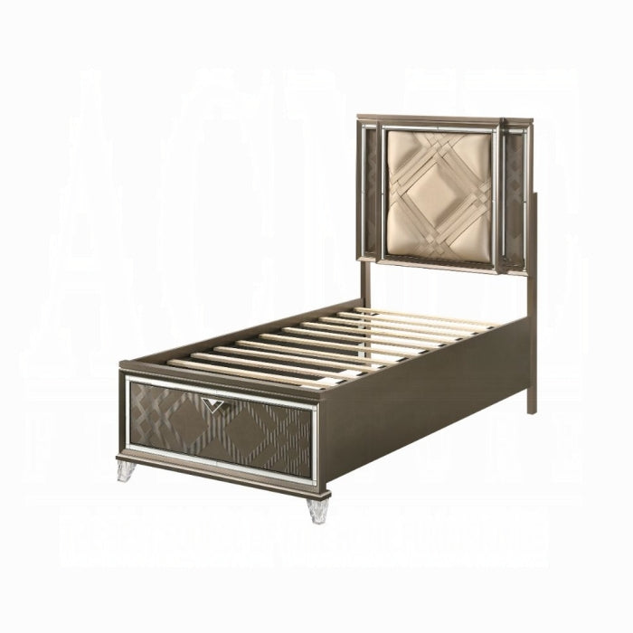 Ralyks Twin Bed W/Led & Storage