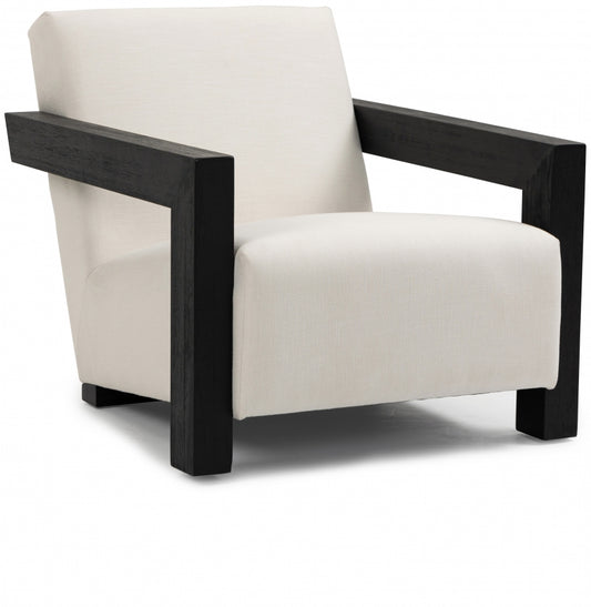 Draw Linen Textured Fabric Accent Chair