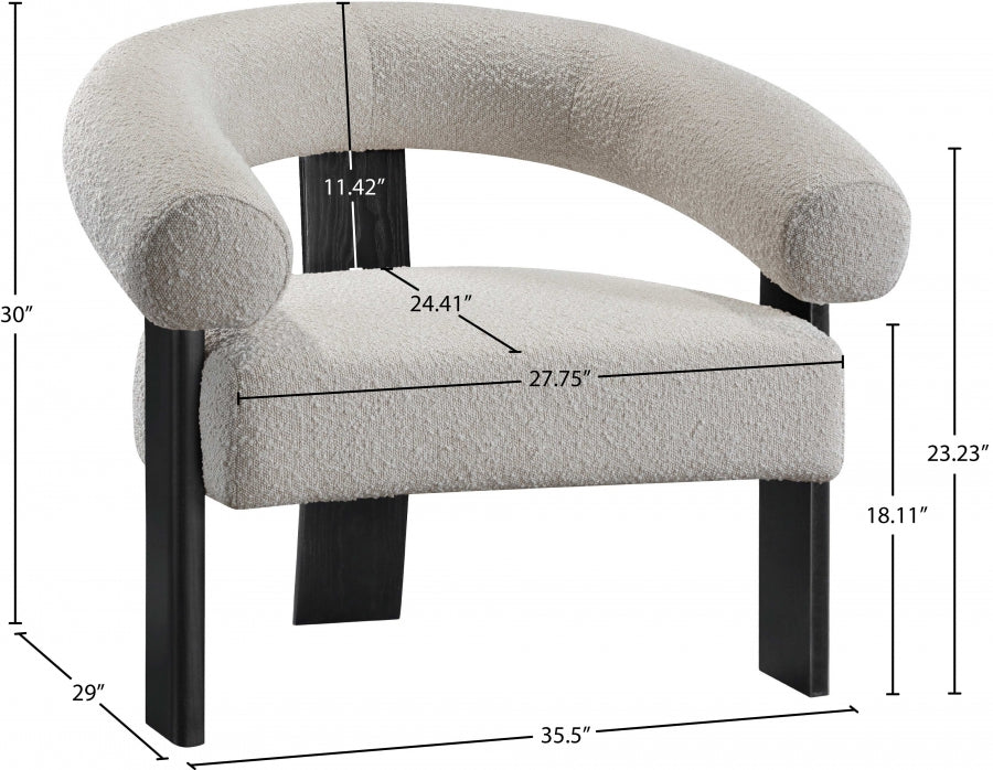 Notsniw Boucle Fabric Accent Chair