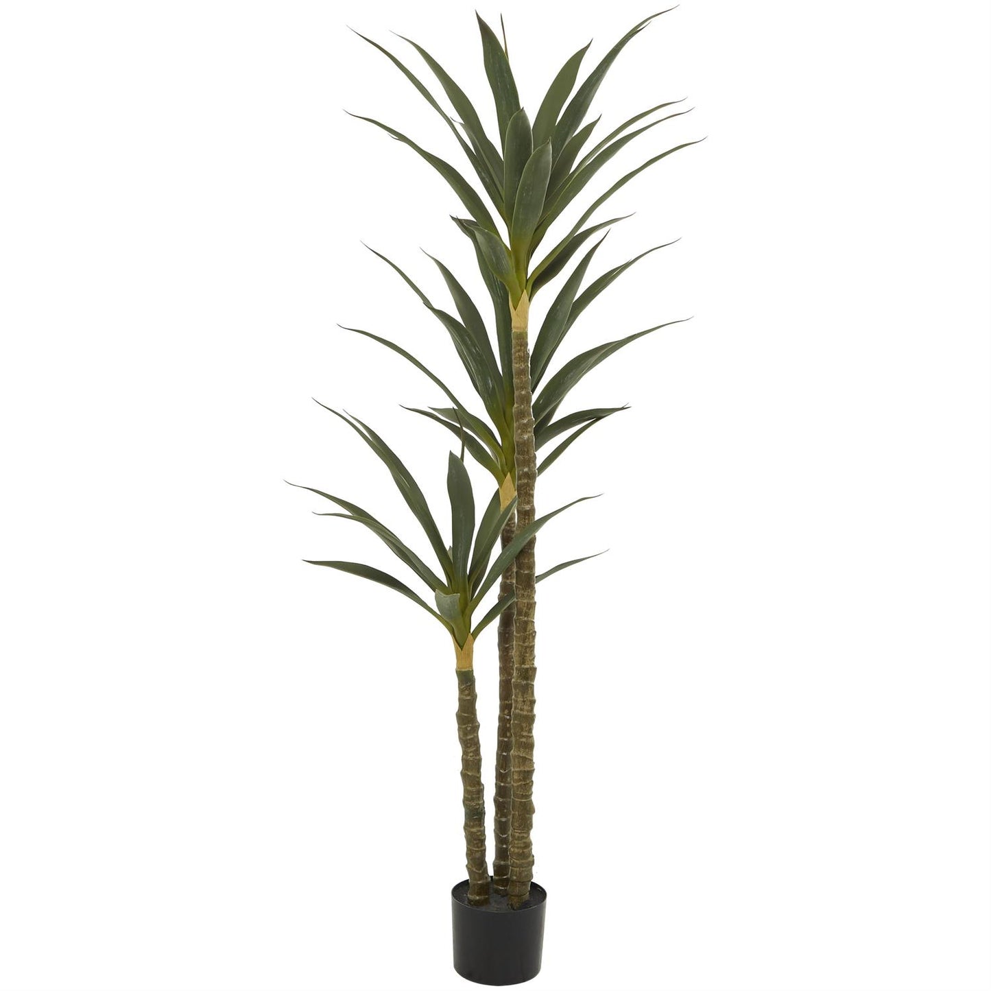 36303 Green Faux Foliage Sisal Artificial Tree with Realistic Leaves and Black Plastic Pot, 28" x 28" x 58"