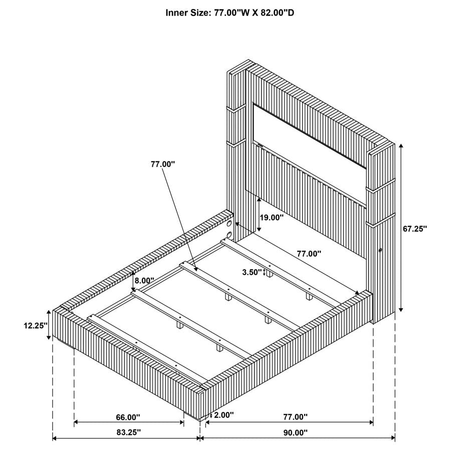 Uisdall Upholstered Flame Visualizer Bed