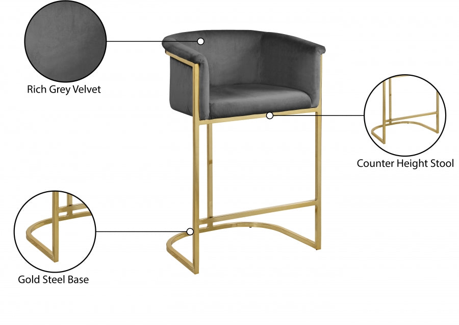 Alletanod Velvet Counter Stool