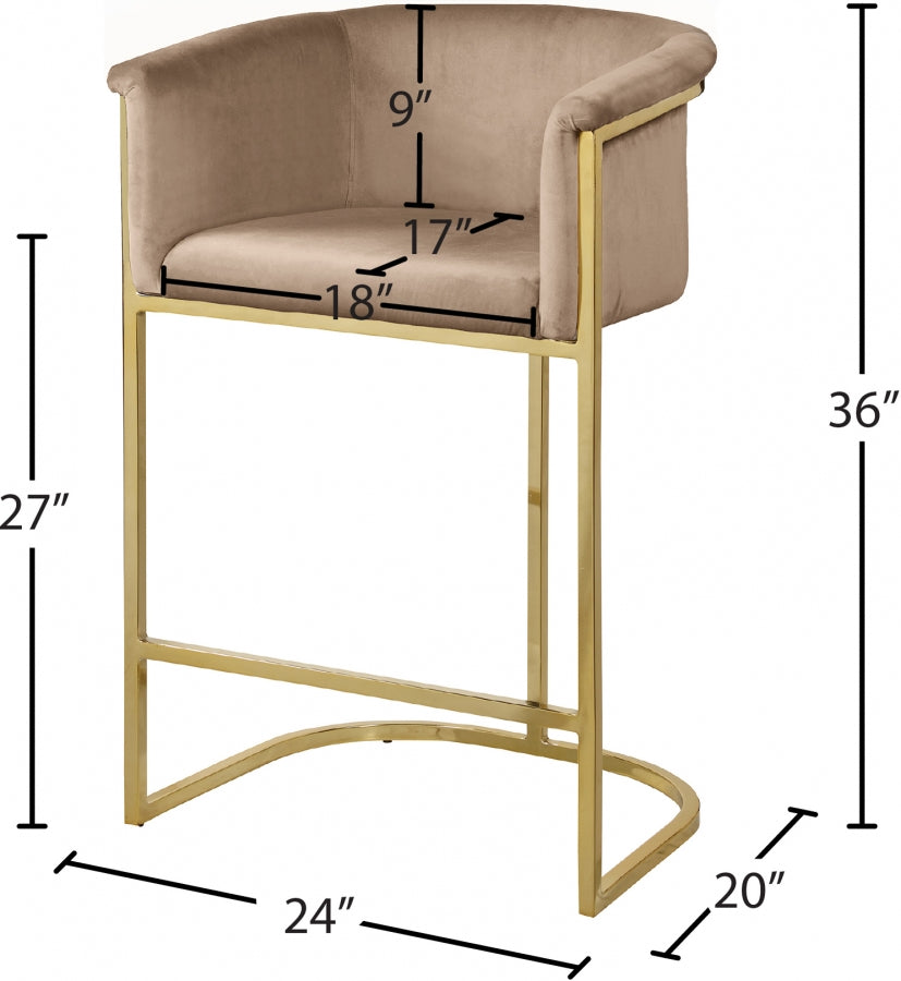Alletanod Velvet Counter Stool