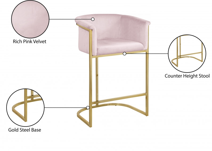 Alletanod Velvet Counter Stool