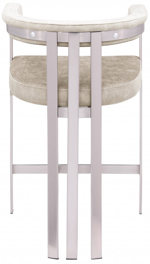 939Beige Velvet Bar / Counter Stools