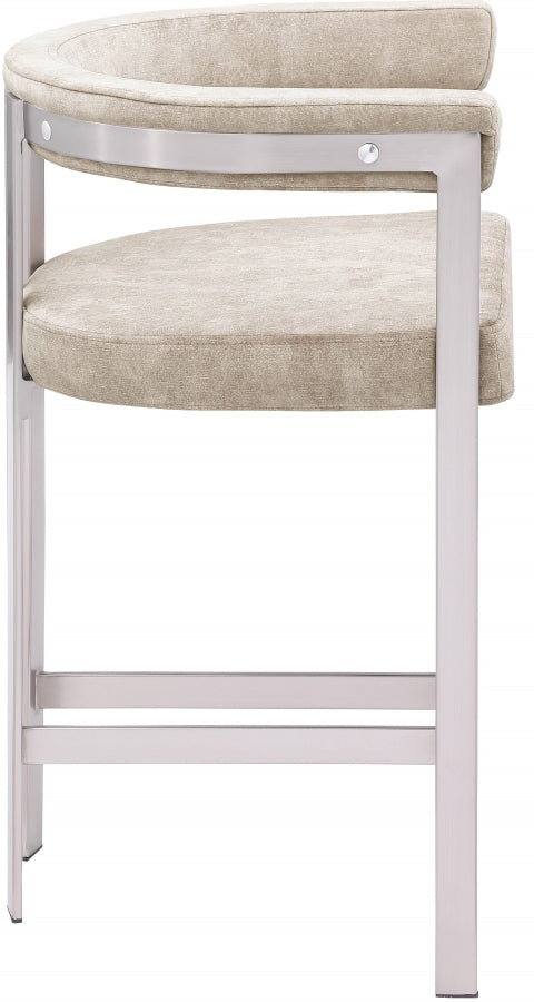 939Beige Velvet Bar / Counter Stools