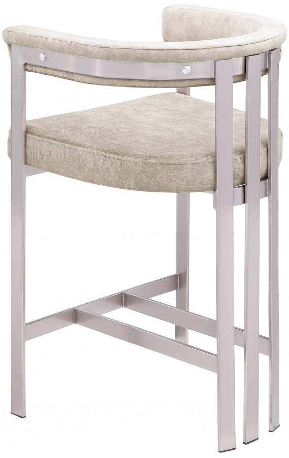 939Beige Velvet Bar / Counter Stools