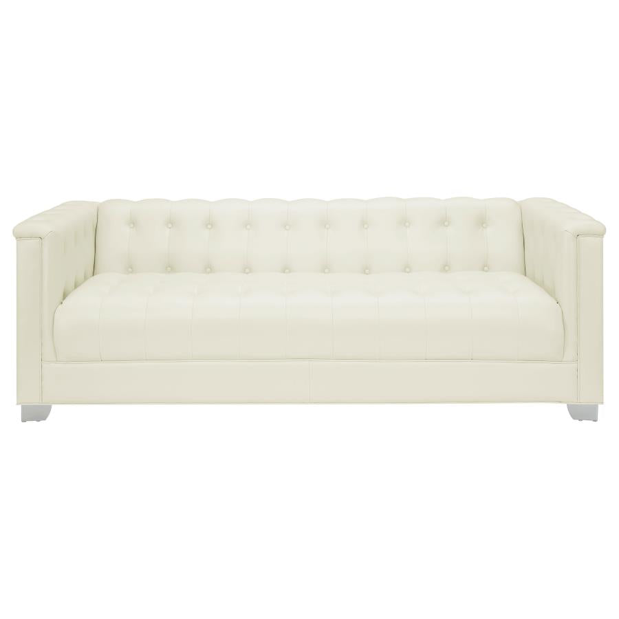 193505 Onaivahc 3-piece Upholstered Track Arm Sofa Set Pearl White Success