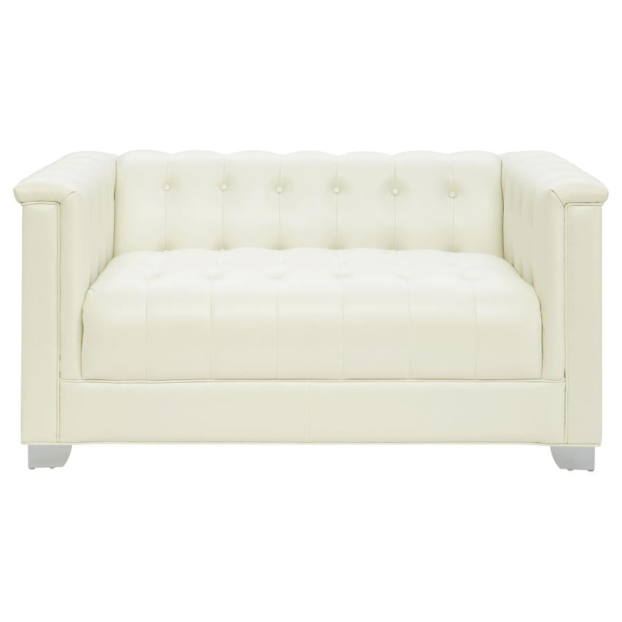 193505 Onaivahc 3-piece Upholstered Track Arm Sofa Set Pearl White Success
