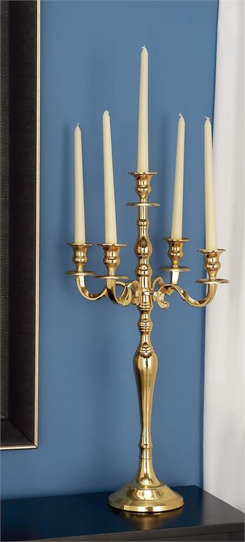 Gold Aluminum Metal Candelabra, 14" x 14" x 25"