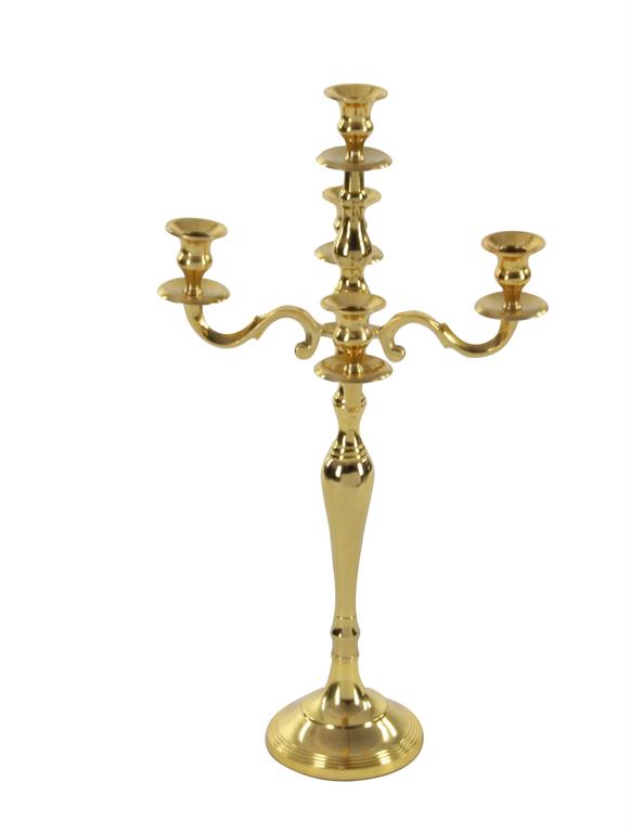 Gold Aluminum Metal Candelabra, 14" x 14" x 25"