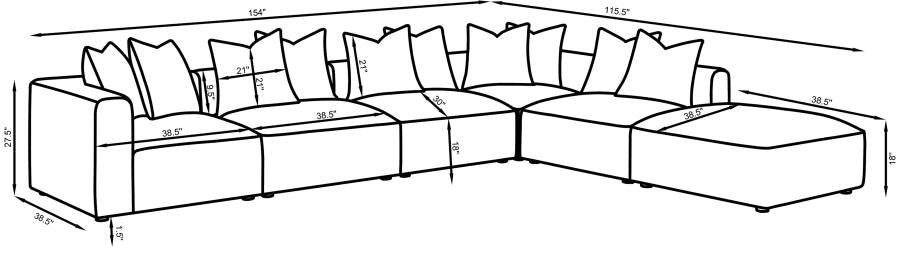 195155 - 6 PC Sectional
