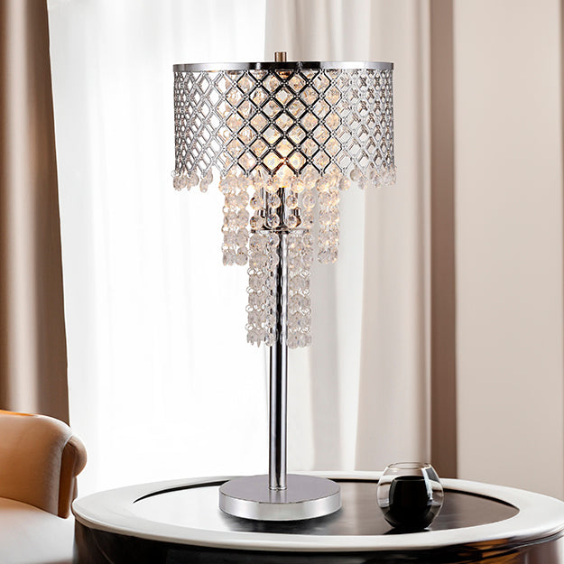 T9236 CRYSTAL ON MESH TABLE LAMP 24"H
