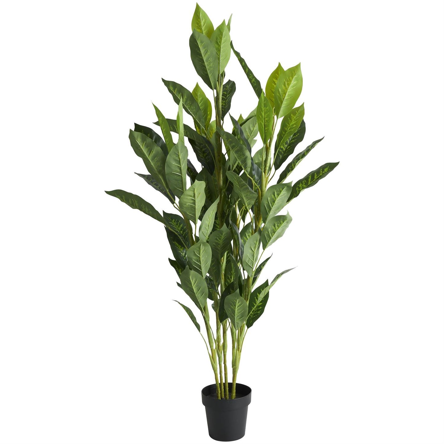 47096 GREEN FAUX FOLIAGE ARTIFICIAL TREE WITH BLACK PLASTIC POT, 29" X 29" X 61"