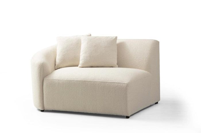 Eolc Ivory Boucle Curved 134" RAF Sectional