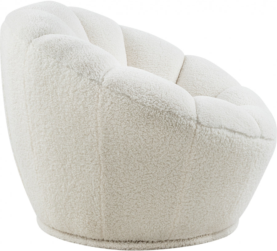 415 Dream Faux Sheepskin Fur Swivel Accent Chair