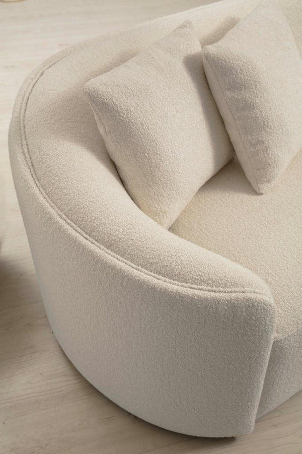 Eolc Ivory Boucle Curved 134" RAF Sectional