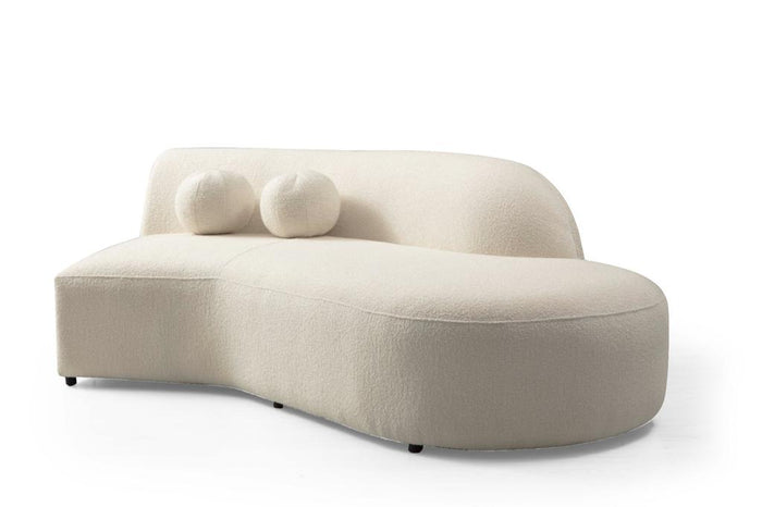 Eolc Ivory Boucle Curved 134" RAF Sectional