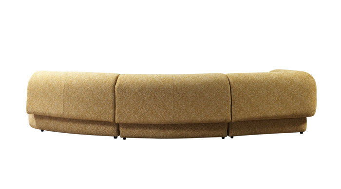 Anel Mustard Boucle 3-Piece Curved 145" Sectional