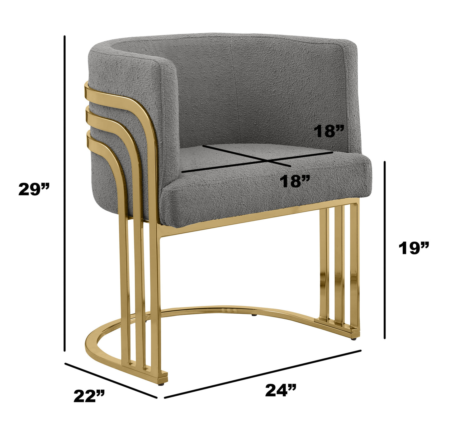 420CS Teddy fabric Barrel chair with Gold base
