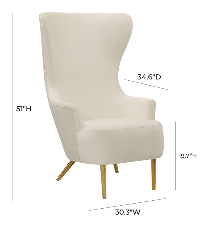 Ailuj Velvet Wingback Chair