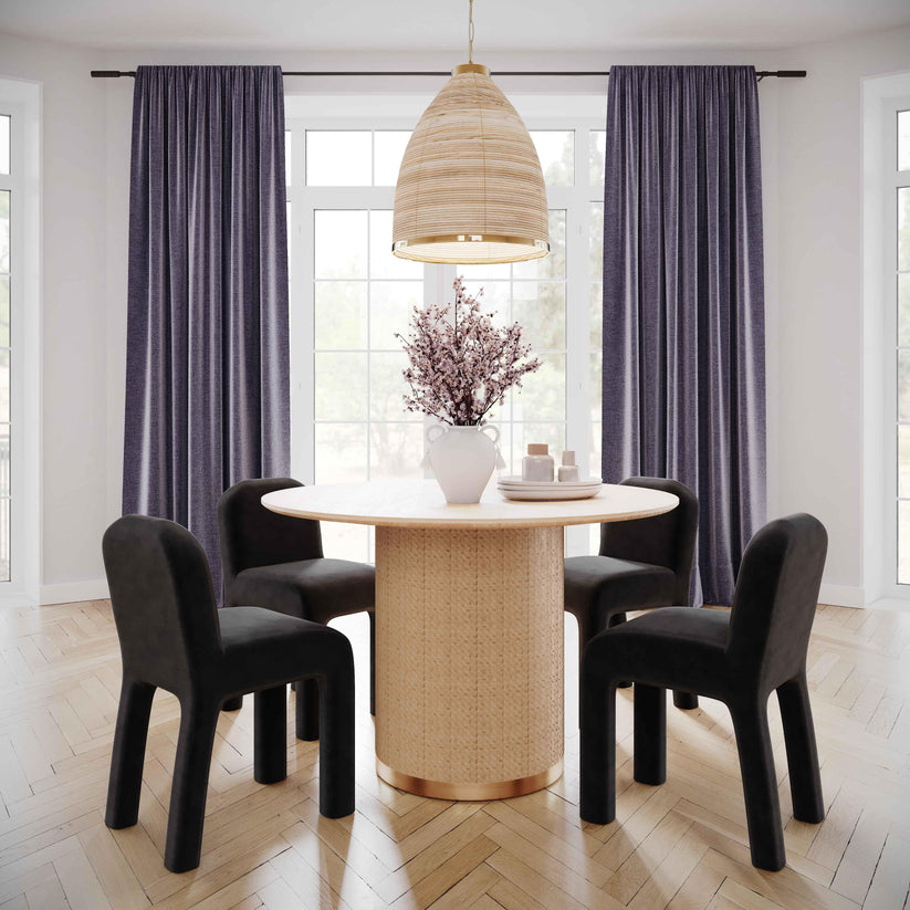 Abika Natural Ash & Rattan 47" Round Dining Table