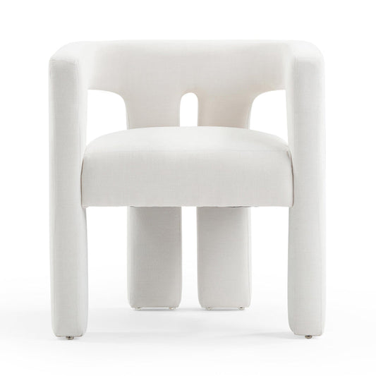Enaols Bone White Upcycled Fabric Chair