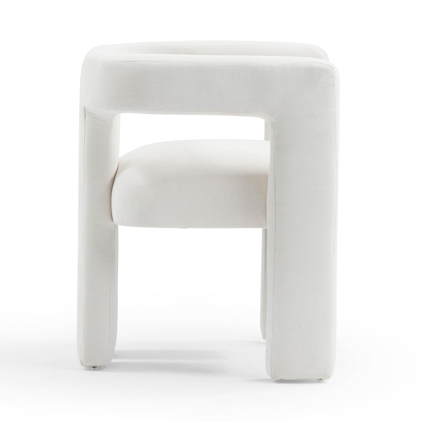 Enaols Bone White Upcycled Fabric Chair