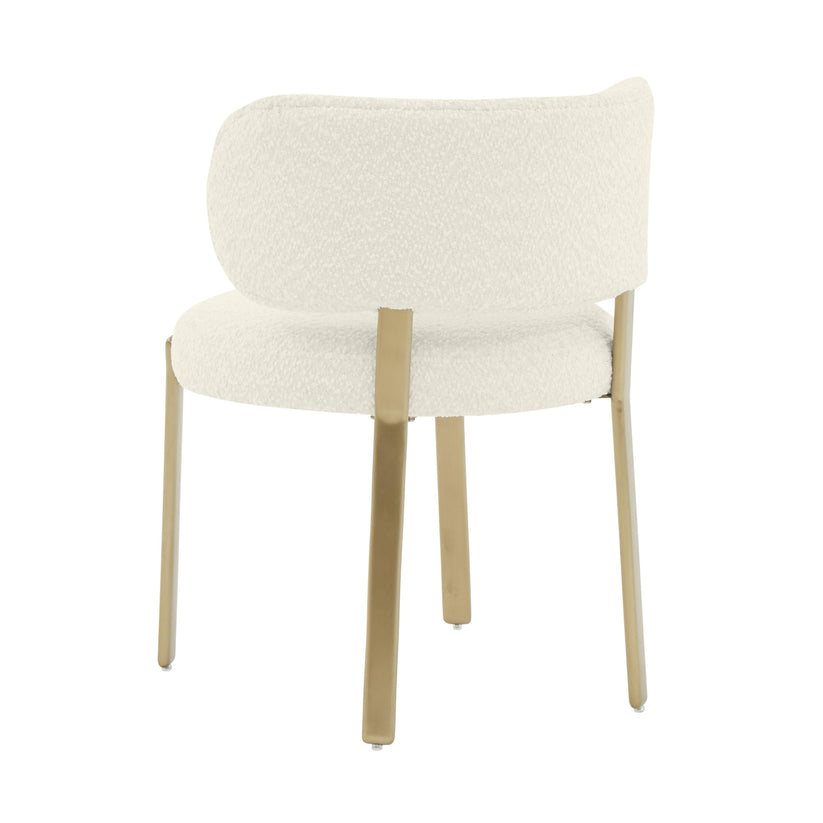 18686D-VOT Aramat Marble Ceramic 47" Round Dinette Table And 94686D-VOT Teragram Performance Boucle Dining Chair