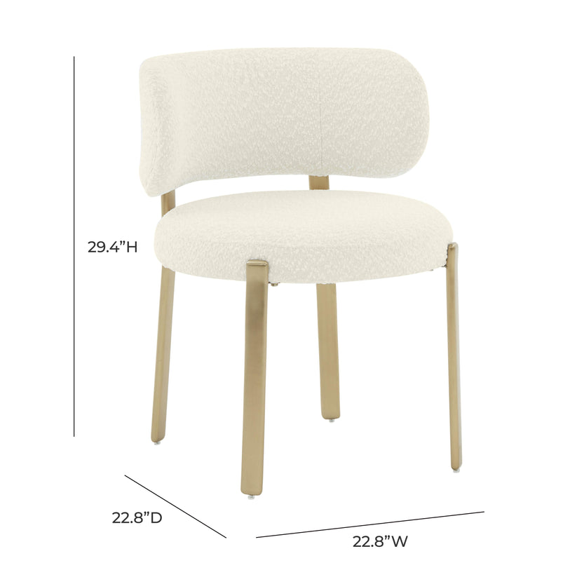18686D-VOT Aramat Marble Ceramic 47" Round Dinette Table And 94686D-VOT Teragram Performance Boucle Dining Chair