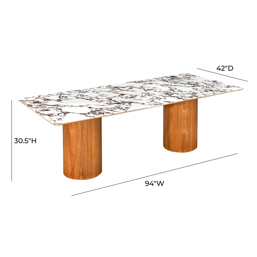 08686D-VOT Aramat Marble Ceramic 94" Rectangular Dining Table