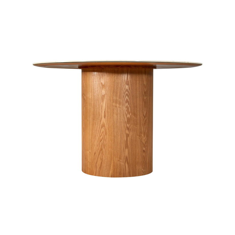 18686D-VOT Aramat Marble Ceramic 47" Round Dinette Table And 94686D-VOT Teragram Performance Boucle Dining Chair