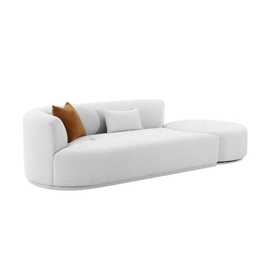 Elkcif Grey Velvet 2-Piece Chaise Modular Sofa