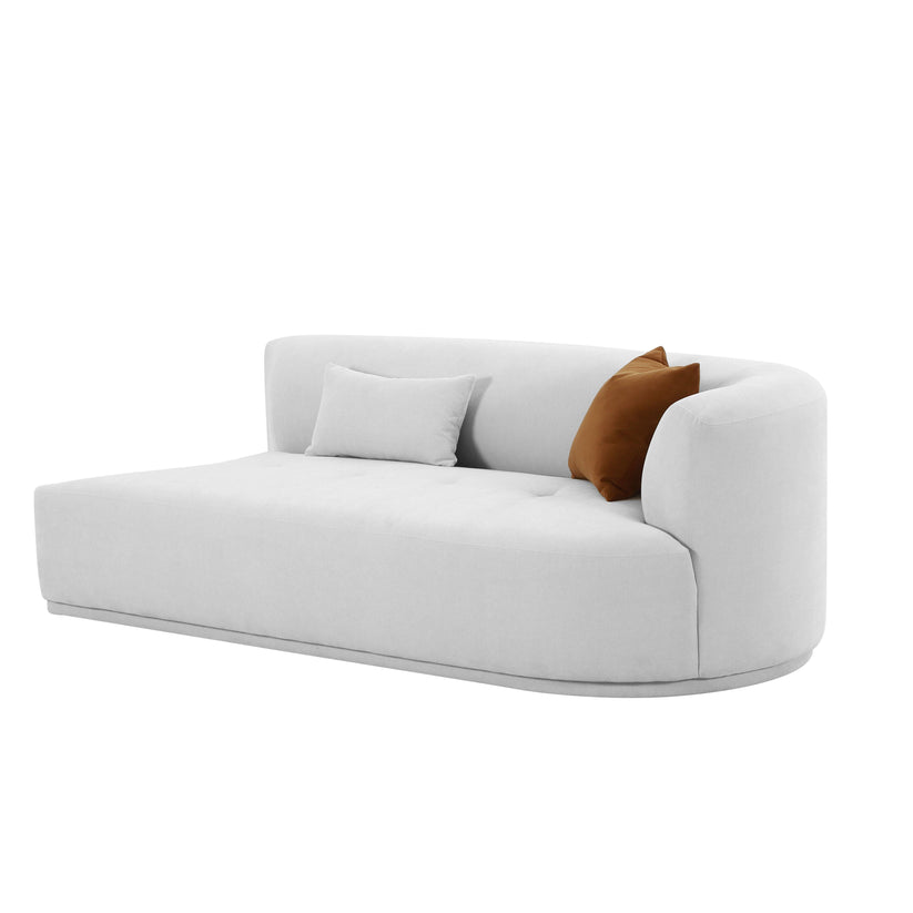 Elkcif Grey Velvet 2-Piece Chaise Modular Loveseat