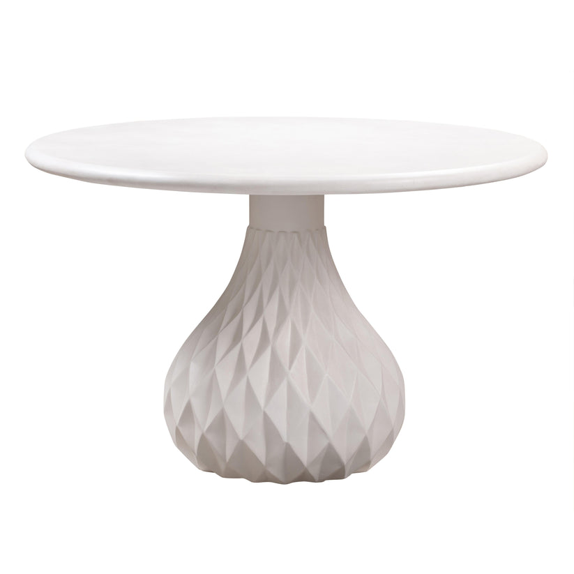 760440-VOT Mulut Ivory Concrete Indoor / Outdoor 47" Round Dining Table
