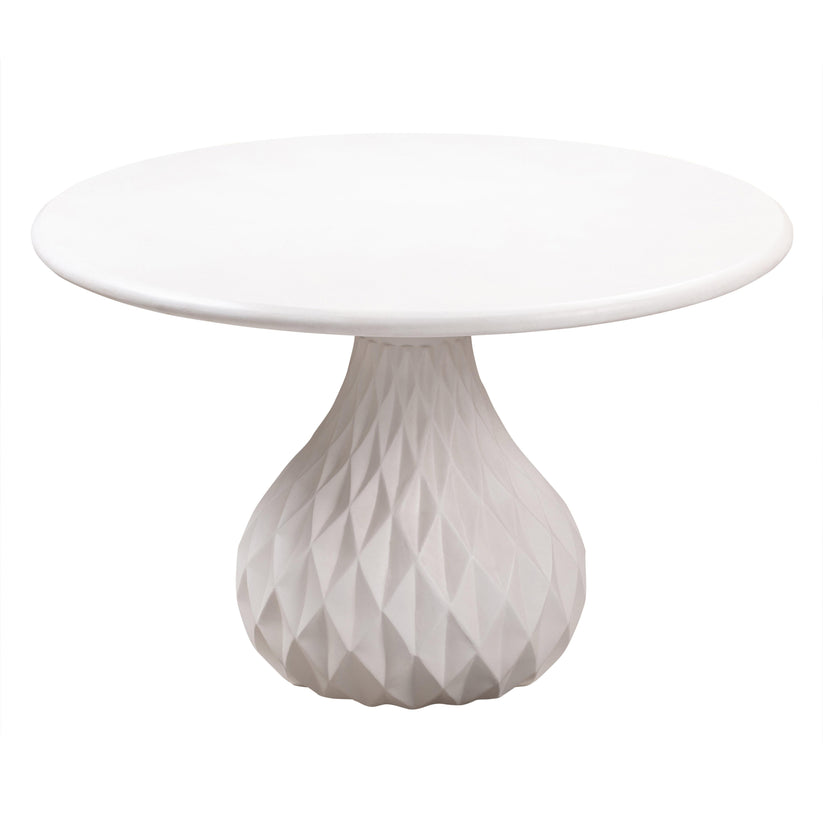 760440-VOT Mulut Ivory Concrete Indoor / Outdoor 47" Round Dining Table