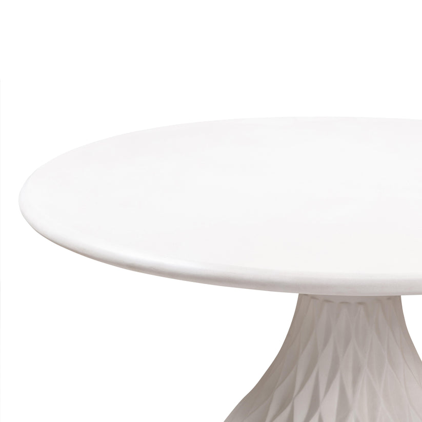 760440-VOT Mulut Ivory Concrete Indoor / Outdoor 47" Round Dining Table