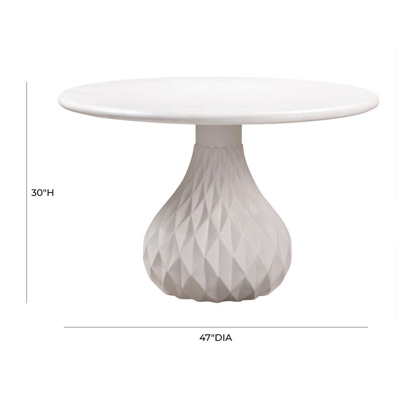 760440-VOT Mulut Ivory Concrete Indoor / Outdoor 47" Round Dining Table