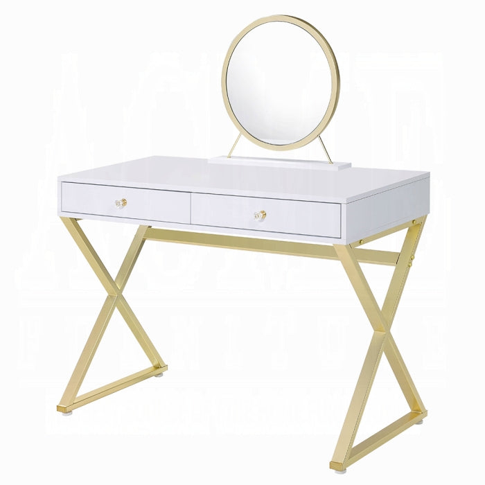 76600CA Vanity Desk W/Mirror & Jewelry Tray