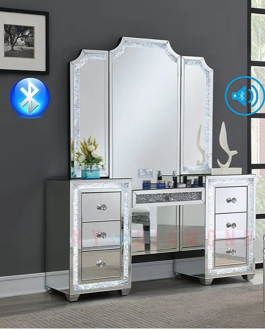 Mirrored online vanity mirror
