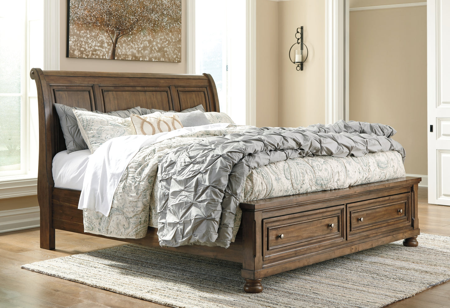 Ashley Express - Flynnter Queen Sleigh Bed with 2 Storage Drawers