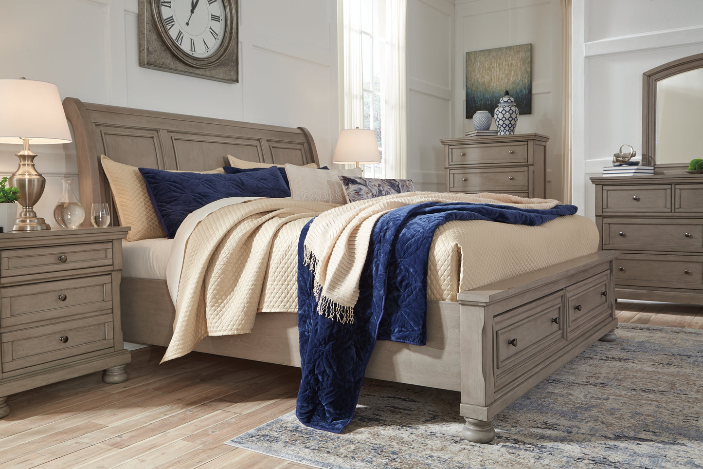 Ashley Express - Lettner Queen Sleigh Bed with 2 Storage Drawers