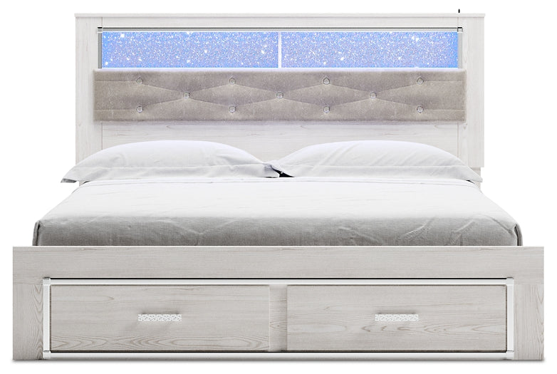Altyra Queen Upholstered Bookcase Bed with Storage