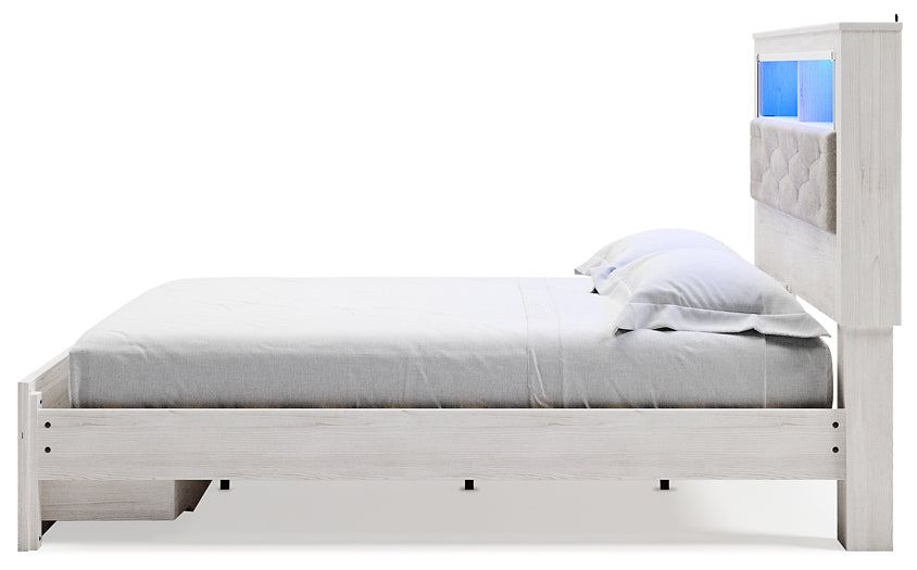 Altyra Queen Upholstered Bookcase Bed with Storage