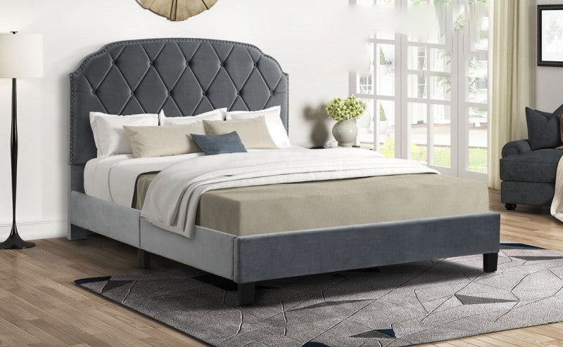 SIMON VELVET UPHOLSTERED BED