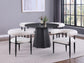 Nedmac 5-piece Round Faux Marble Top Dining Table Set Black