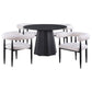Nedmac 5-piece Round Faux Marble Top Dining Table Set Black