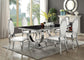 178701 Eniotna 7-piece Rectangular Glass Top Dining Set Chrome