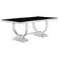 178701 Eniotna 7-piece Rectangular Glass Top Dining Set Chrome