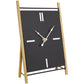 CosmoLiving by Cosmopolitan Black Metal Rectangular Angled Clock with Gold Accents and Cutout Tick Hour Markers, Set of 2 7"W, 10"H
